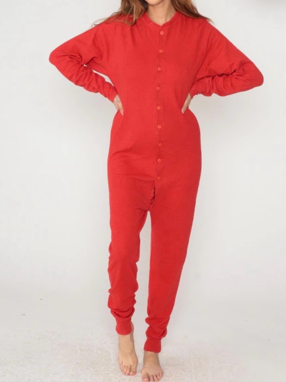 LL Bean Vintage Wool Long John Thermal Romper Small